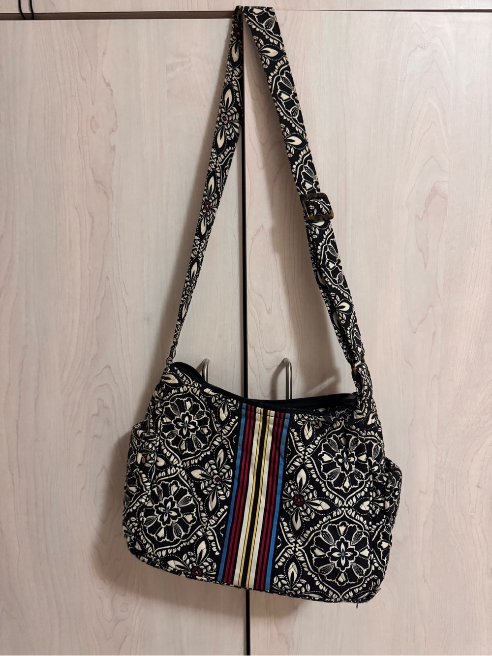 Vera Bradley Patterned Crossbody Bag with Multicolor Stripe